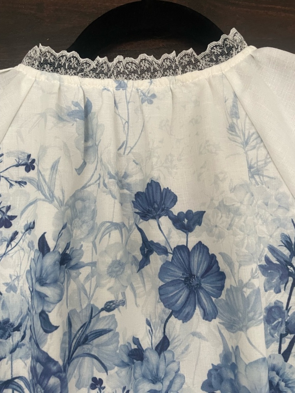 Anthropologie White Dress with Blue Floral Print - Picture 7 of 8
